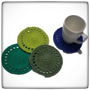 Handmade Coaster Set of 4-Crochet-Cotton